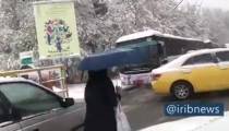 کلاف ترافیک در شنبه برفی تهران