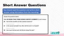 پاسخ کوتاه (Short Answer) لیسنینگ آیلتس