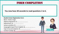 سوالات FORM COMPLETION لیسنینگ آزمون آیلتس